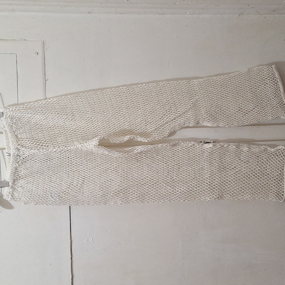 NWT ZARA Oyster White Crochet Pants - Picture 11 of 12